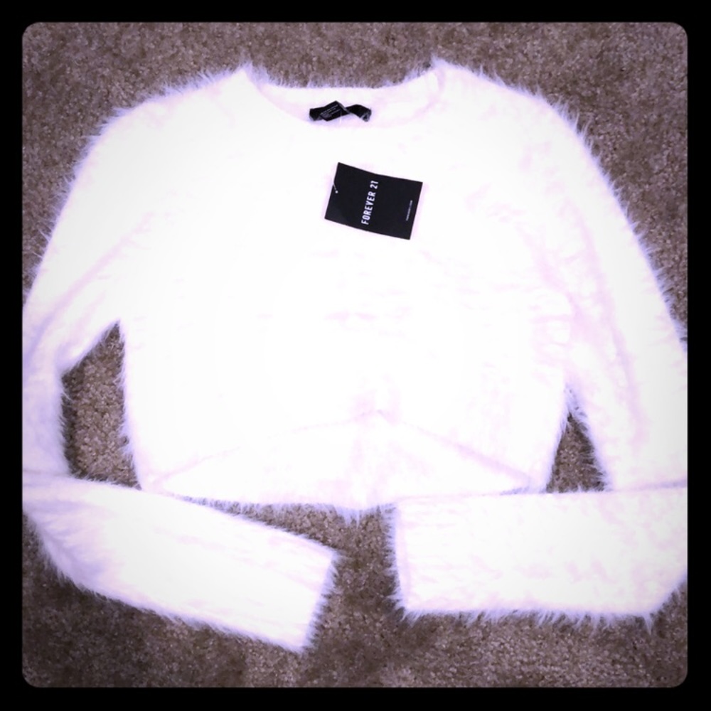 Forever 21 crop fuzzy sweater